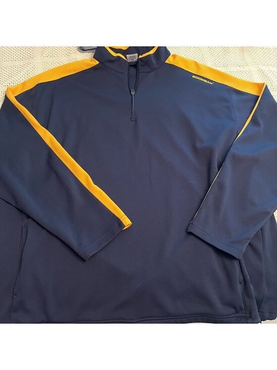boombah Other - Boombah  Long Sleeve 1/4 Zip Pullover Mens Sz 2XL Pockets Blue/Yellow